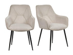 Set of 2 chairs with beige fabric armrests and metal legs - Mobenze ACKQ58304