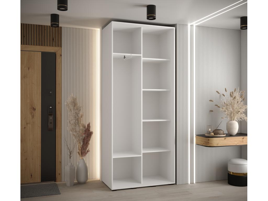 Luxameub 3 Sliding Door Wardrobe 235.2/100/45 2 Doors White/White/Black FVZP08539