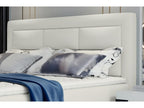 Complete box spring set including headboard, bed base, mattress, and mattress topper by Boislis - ivory faux leather - 140x200 cm FRXC53500
