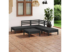 6-piece garden furniture set, Mobenze solid pine, black, KJFB24300
