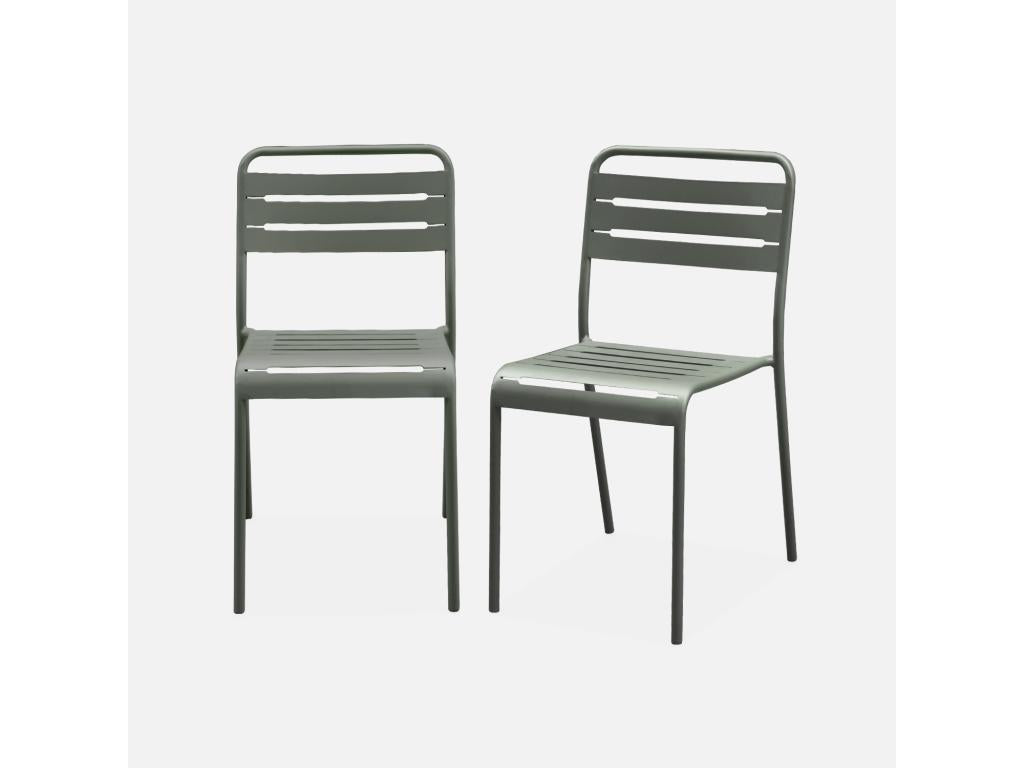 Set of 2 steel garden chairs - 2-seater - Savane - Mobenze - W44 x D52 x H79cm AZYR65408