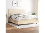 Upholstered bed base with mattress, Cream, 160x200 cm, Fabric CXHE73653