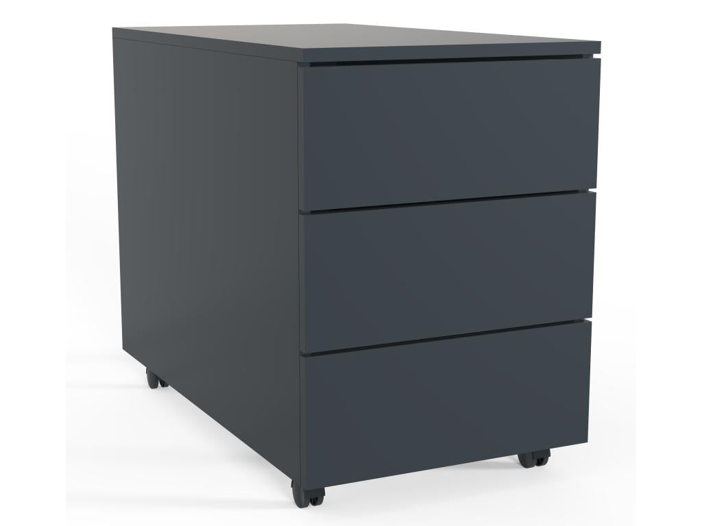 Mobenze Cabinet, Mobenze Storage Unit, Mobenze Office Cabinet with 3 Drawers, Anthracite - 70 INAO42717