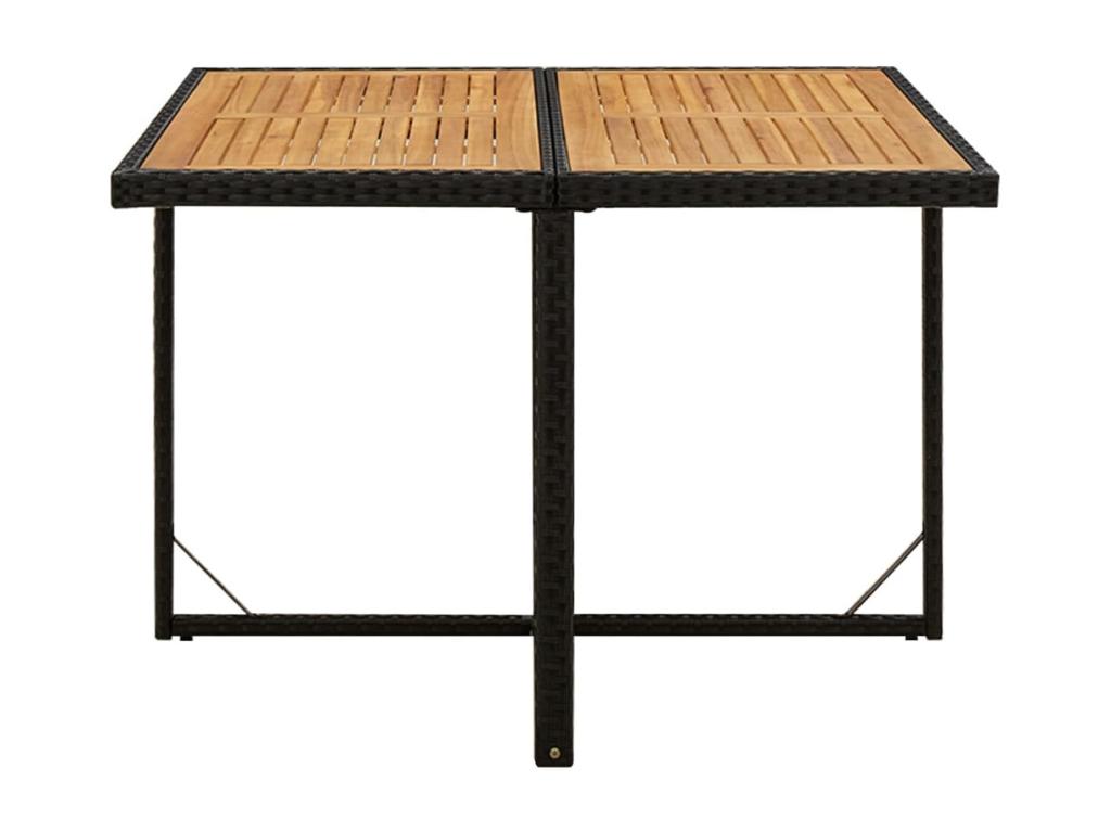 5-piece garden dining set and cushions, black wicker resin, IQSR24432