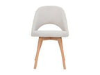 Scandinavian chairs in textured beige and light Mobenze-effect fabric, set of 2, Mobenze HSKH43194