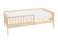 Single Children's Bed with Mattress 80x160 cm Natural Pine Wood with Slatted Base by Luxameub LXMR98825