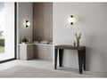 Mobenze extendable console table in matte steel - Brown color - Mobenze base and support - 5 slim extensions JNRE59918