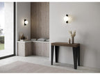 Mobenze extendable console table in matte steel - Brown color - Mobenze base and support - 5 slim extensions JNRE59918