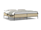 Mobenze oak bed frame 200x200 cm, engineered Mobenze and metal XNIX53453