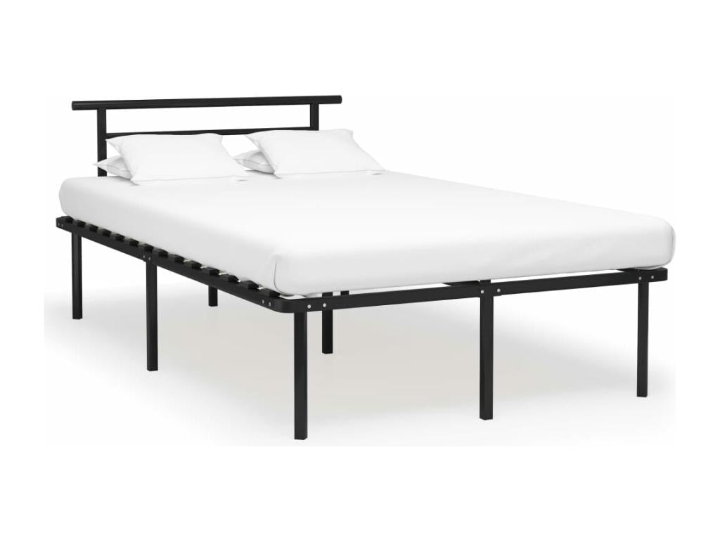Black metal bed frame without mattress, 120x200 cm, RZSH23930