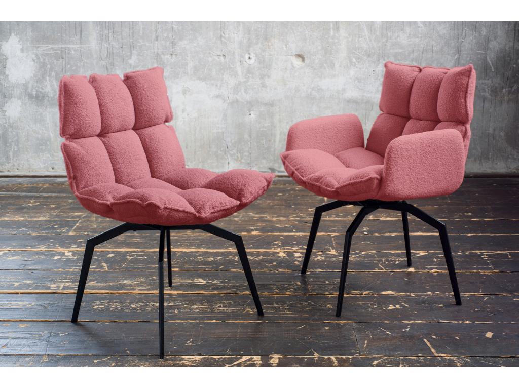 Chair - Pink woven fabric - Mobenze GORY21627