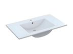 80cm vanity unit with mirrored basin, Oak/Glossy White - Mobenze IWOB53880