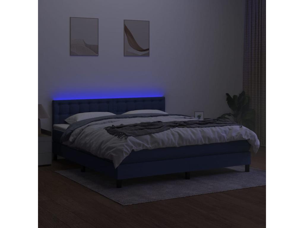 Mobenze bed base with blue LED mattress 180x200 Fabric QBRC68116