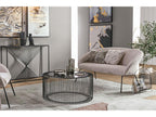 Round coffee table in glass and black metal D80 - Mobenze EZYC68570