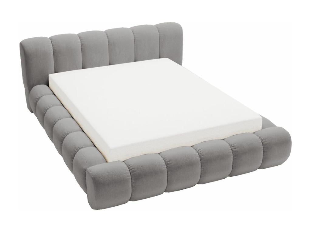 Upholstered bed with storage - 180x200 - double bed - Mobenze - grey - Mobenze WXFY38994