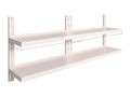 2-Tier Floating Wall Shelves, 2 pcs, Stainless Steel, 200x30 cm, HYJW76888
