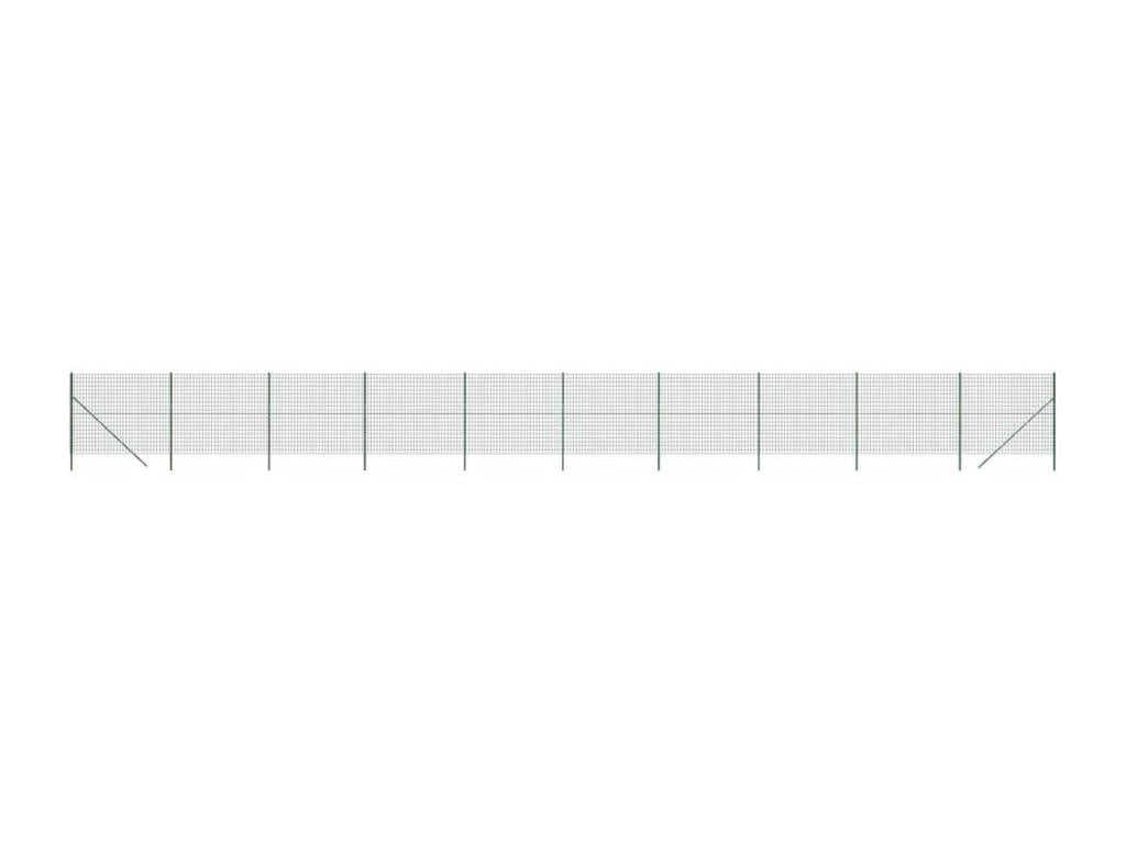 Green wire mesh fence 1.4x25 m galvanized steel RVEM54694