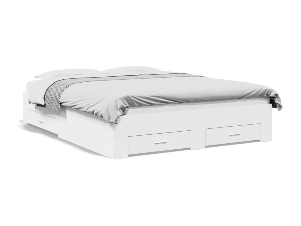 Bed frame with drawers, mattress not included, white, 160x200 cm ZTUU56120