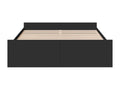 Black bed frame with drawers, mattress not included, 150x200 cm XKUK12130