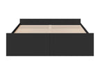 Black bed frame with drawers, mattress not included, 150x200 cm XKUK12130