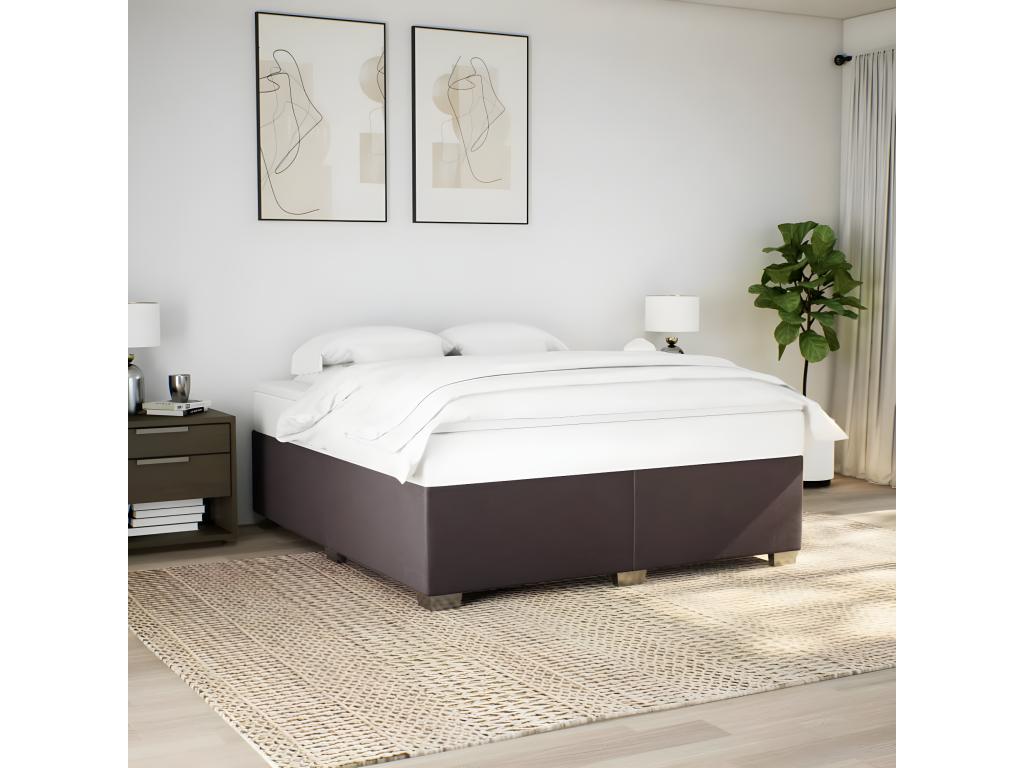 Dark Brown Bed Frame 180x200 cm Fabric KZEN04966
