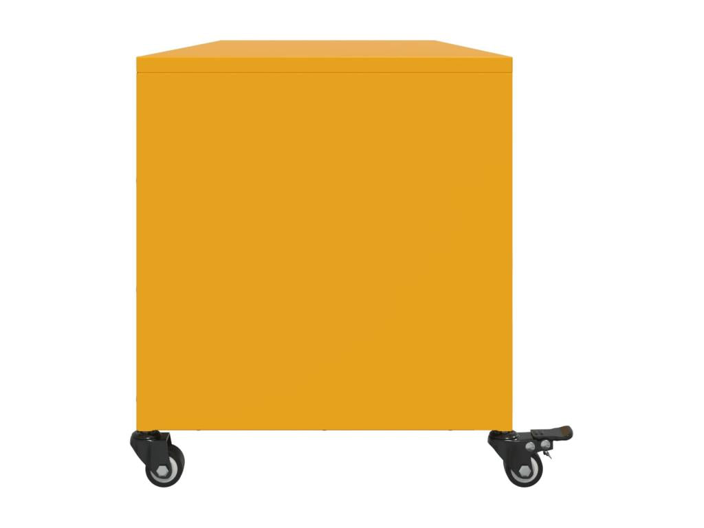 Mustard yellow TV stand 100.5x39x43.5 cm steel QEBV15291