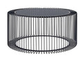 Round coffee table in glass and black metal D80 - Mobenze EZYC68570