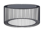 Round coffee table in glass and black metal D80 - Mobenze EZYC68570