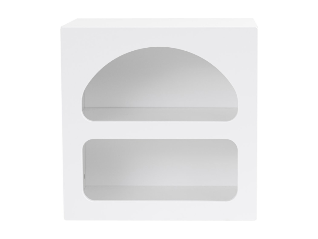 Mobenze LSGL50070 White Bedside Table with Niches