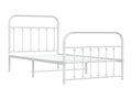 Metal bed frame with headboard and footboard, white, 100x190 MBOB67741