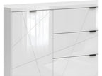 Mobenze White NXCP62637 3-Drawer 1-Door Buffet