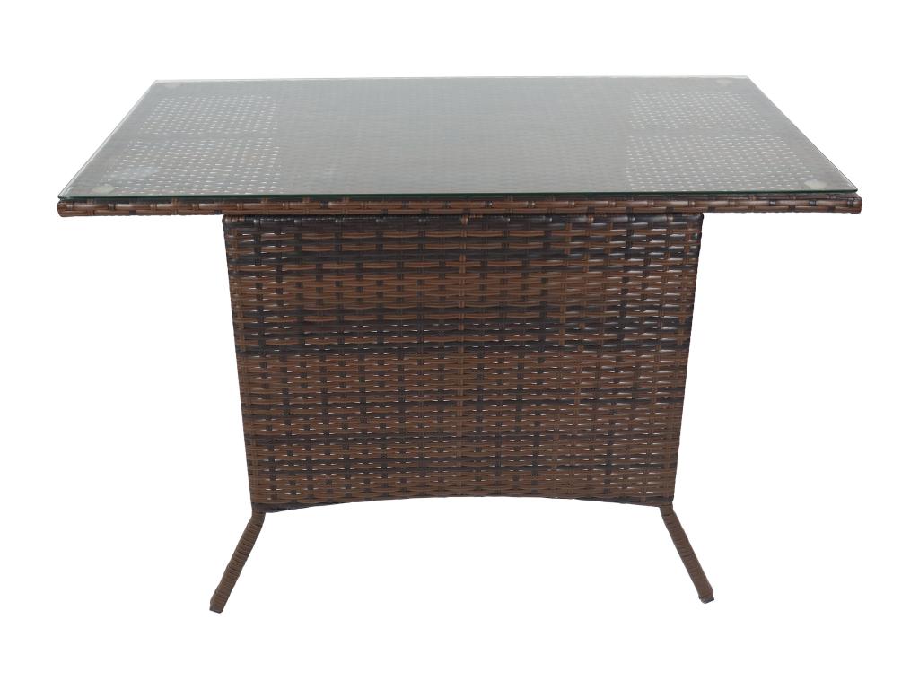 Luxameub Rattan Balcony Table, Garden Table, Camping Table, 114x64 PINPAI Brown MDXH92771