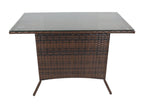 Luxameub Rattan Balcony Table, Garden Table, Camping Table, 114x64 PINPAI Brown MDXH92771