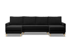 U-shaped corner sofa with sleeping function. Reversible cushion. Mobenze Black JQZF62242