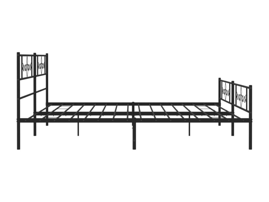Metal bed frame with headboard and footboard, black, 193x203 cm, VMZO49720