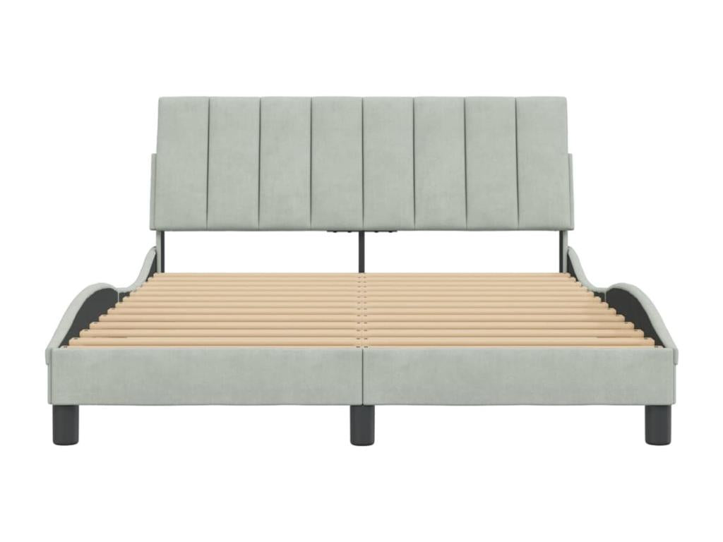 Bed frame with headboard, light grey, 140x200 cm, BXUQ33290