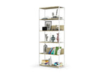 Mobenze White wall shelf, 80 cm wide, Mobenze Oak front, 6 shelves, 80x32x192 cm, MZSA65341
