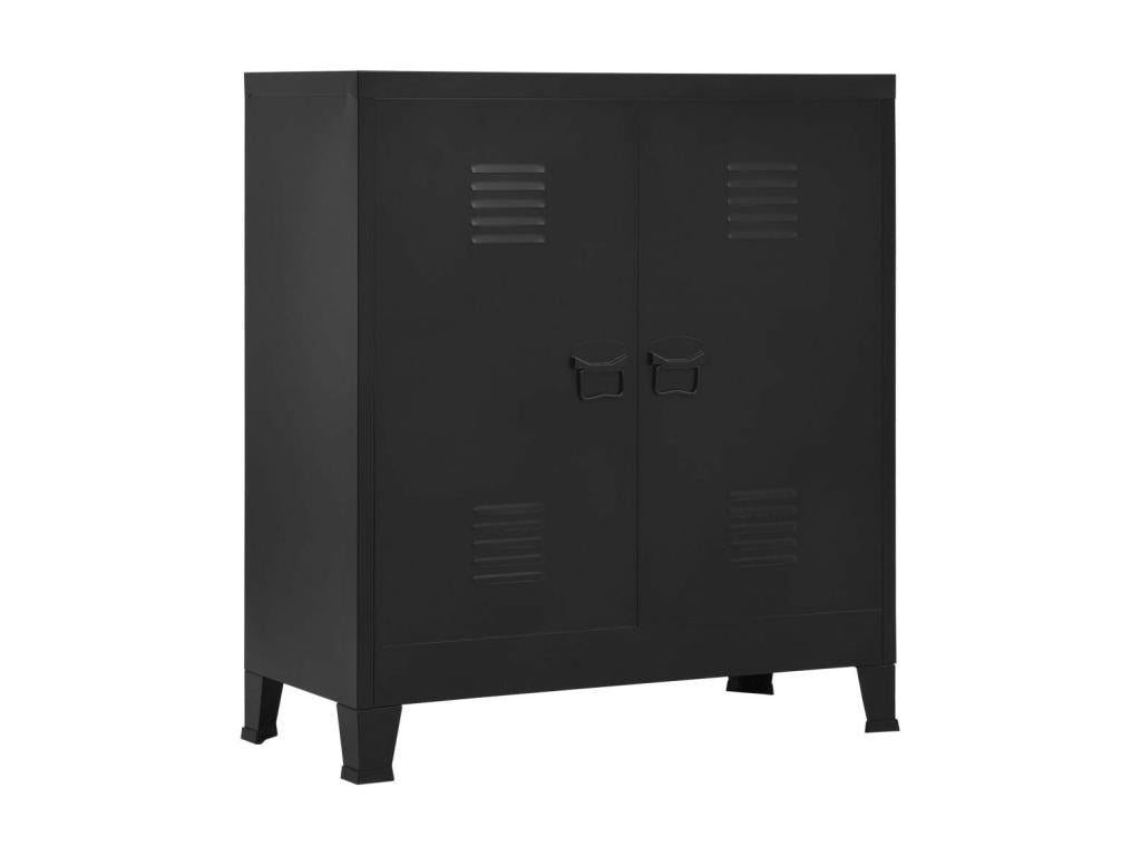 Industrial filing cabinet, black, 90x40x100 mm, steel, EYLO39580