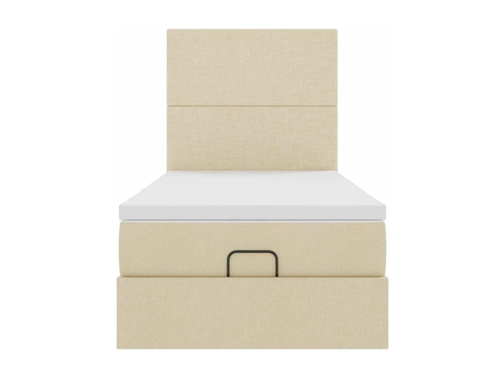 Mobenze bed frame with cream mattress 90x190 cm fabric HWWR01543