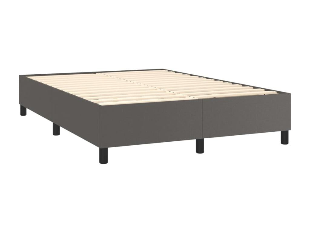 Mobenze bed base with grey 140x200 faux leather mattress XSUX80413