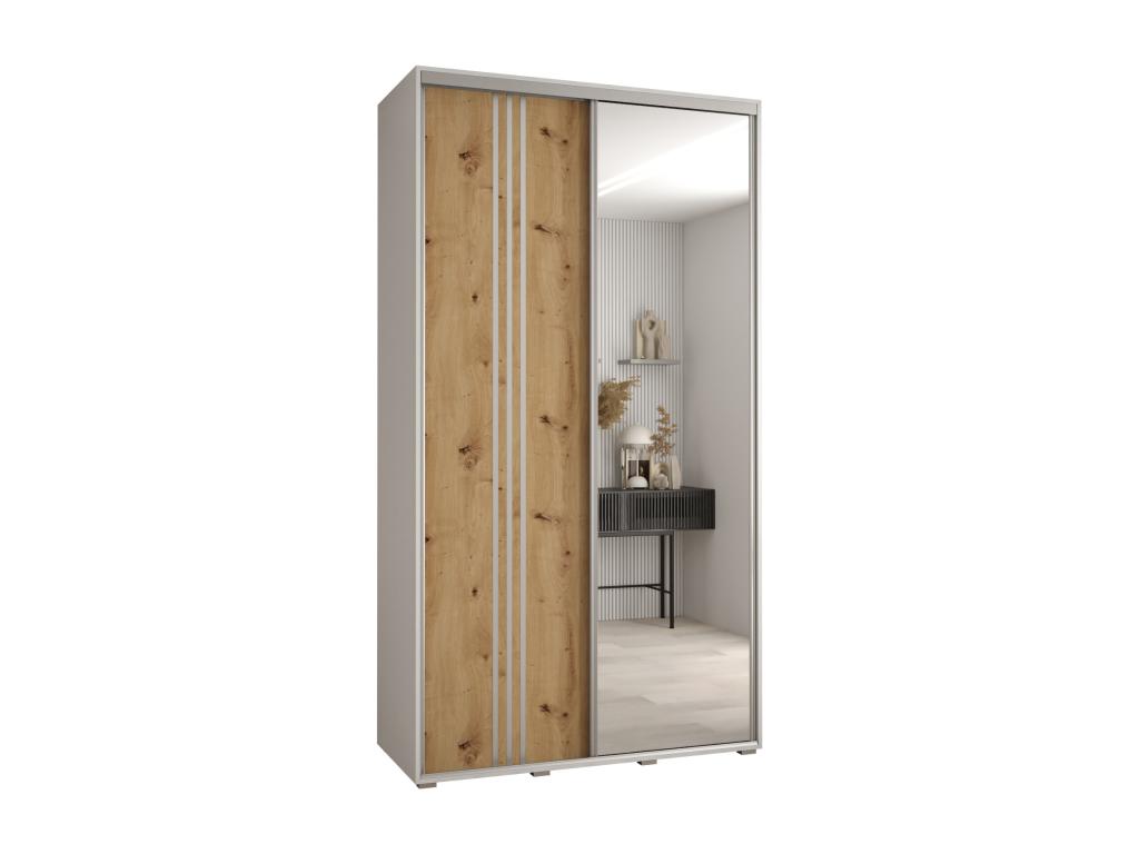 Luxameub 7 Sliding Door Wardrobe 235.2/140/60 2 Doors White/Luxameub/Silver DBBO75975