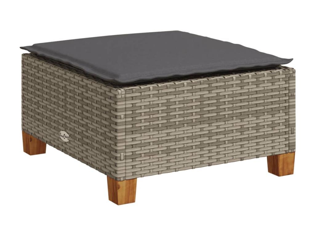 9-piece garden furniture set with grey resin wicker cushions FSPR96900