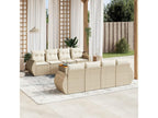 9-piece garden furniture set with cushions, beige woven resin ZGHZ38281