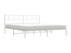 Metal bed frame with white headboard 193x203 cm IZMD19897