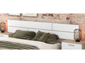 Bed headboard and 2 bedside tables set, Mobenze oak/white finish WDX90265