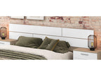 Bed headboard and 2 bedside tables set, Mobenze oak/white finish WDX90265