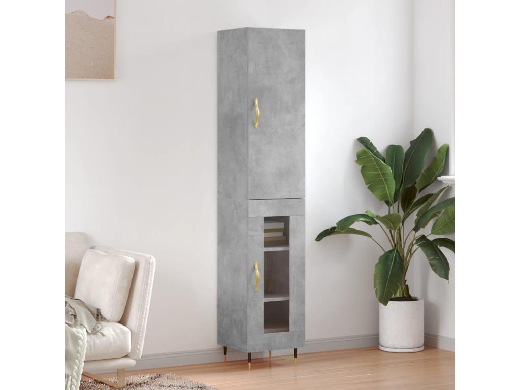High sideboard, concrete grey, 34.5x34x180 cm, Mobenze engineering, SAWG96613