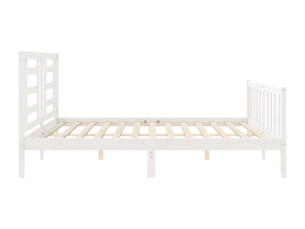 Bed frame with white headboard, Super Mobenze Size, solid Mobenze OJXH40573