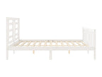 Bed frame with white headboard, Super Mobenze Size, solid Mobenze OJXH40573