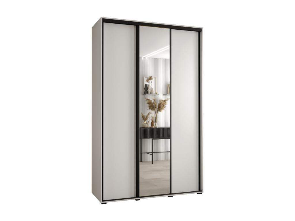 Luxameub 3-Door Sliding Wardrobe 235.2/150/60 cm, White/White/Black GVML74253